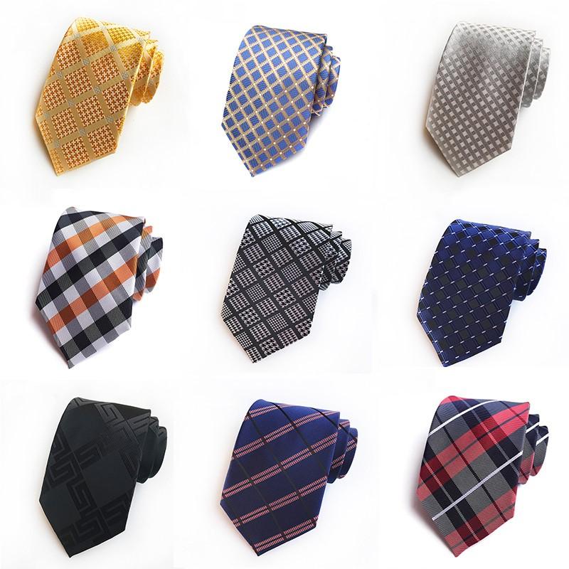 

2020 New Silk Jacquard 8 cm Fashion Plaid Tie Suit Business Tie