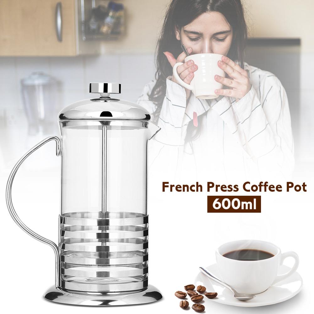 

600ml/800ml French Press Coffee Pot coffee machine Stainless Steel Glass French Press Cup Pot Plunger Kettles