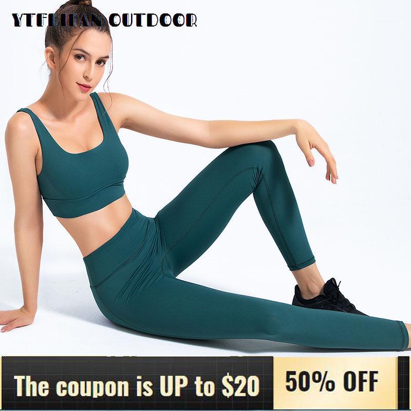 

Fitness Clothing Sports Suit for Women 2 Piece Set Seamless High Waist Legging and Top Activewear Tracksuit Beautiful Back Solid1, Green set