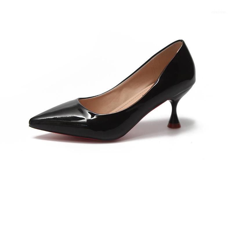 

Dress Shoes Women Spring Summer Fashion Pumps 6.5cm High Heels Pointed Toe PU Concise Wedding Ladies Solid Party Female Shoes1, Yellow