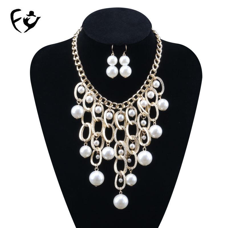 

Chokers European And American Fashion High Imitation Pearl Multi-layer Bridal Banquet Accessories Exquisite Necklace Set