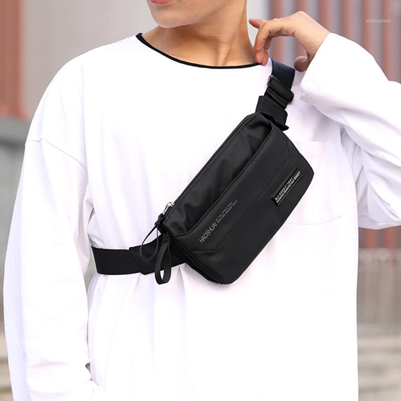 

Men Nylon 4 Pockets Waterproof Women Waist Bag Fashion Male Simple Wear Resistant Black Fanny Pack Phone Pouch Chest Bags G2041
