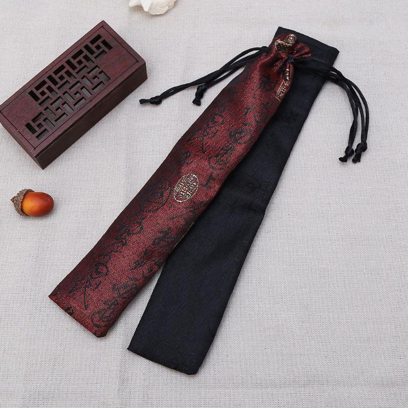 

Chinese Calligraphy Style Decorative Folding Hand Fan Bag Dustproof Holder Protector Pouch Case Cover Gifts