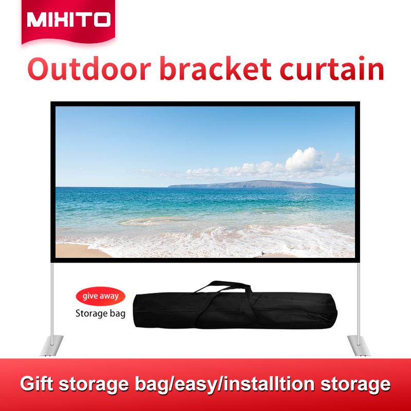 

MIXITO Projector Protective Outdoor Portable Foldable Screen 16:9 84 100 120 Inch Home Outdoor KTV Office 3D HD Projection Scree