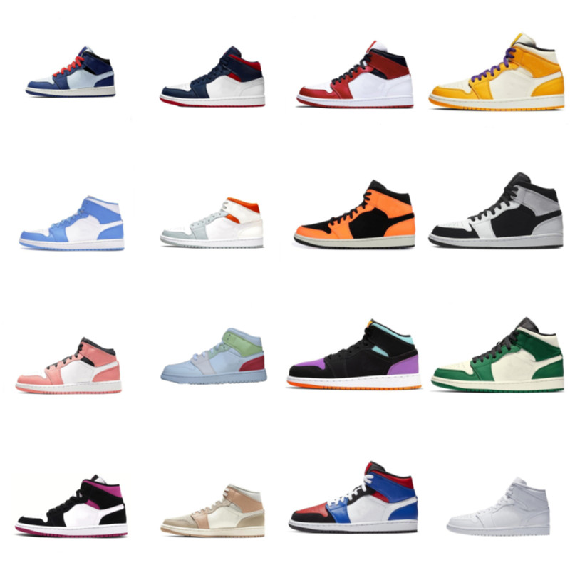 

Basketball Shoes OG Mid 1s AJS I Light Arctic Pink University Gold Hyper Royal Mid Candy USA Crimson Tint Game Royal Chicago Sneakers, 19