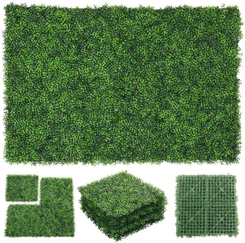 

10PCS Faux Boxwood Hedge Wall Panels, 60X40CM Boxwood Hedge Mat for Indoor Wall Decoration and Outdoor/Balcony/ Garden Fence