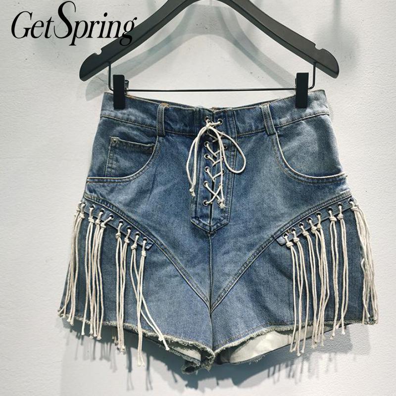 

Z-zoux Women Short Bandage High Waist Shorts Denim Vintage Sexy Jean All Match High Waist Denim Short 2021 New Fashion Sexy, Blue