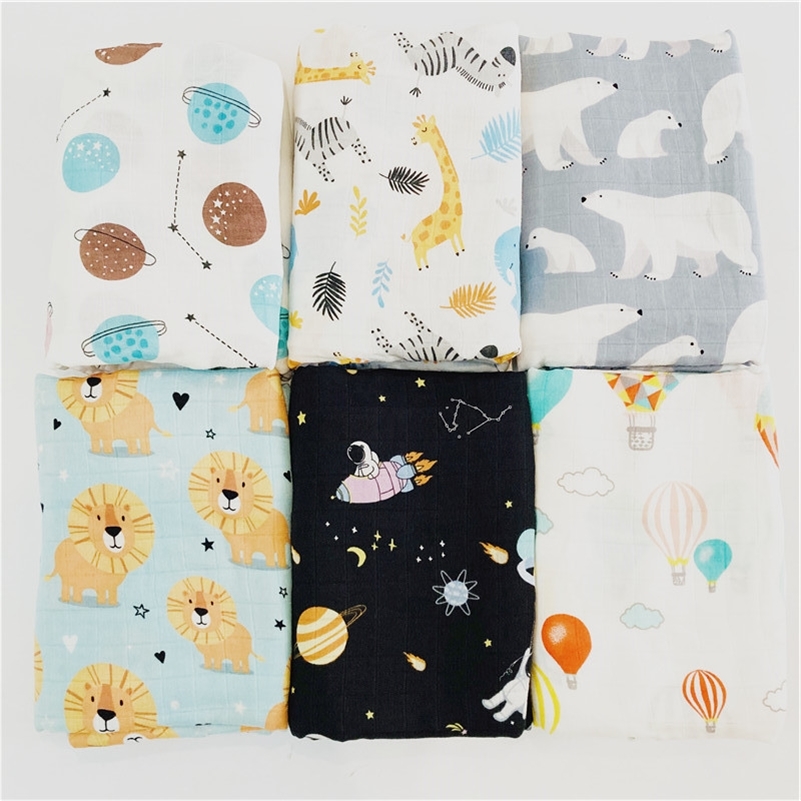 

B baby muslin swaddle blanket quality better than Aden Anais children kids bath towel cotton/bamboo Blanket Infant Wrap LJ201014, Elephant yellow