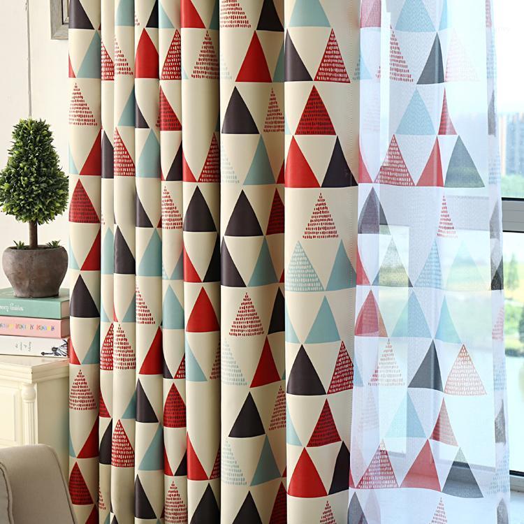 

Geometric blackout curtains for kids trigon blackouts window curtains children for living room children's room1, Red tulle in hooks
