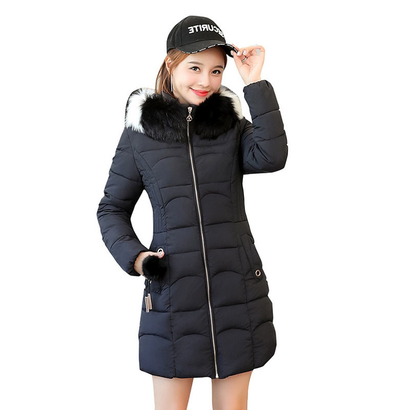 

Winter Coat Ladies Fashion Women's Outerwear Big Fur Collar with Hoodie Parka Elegant Casual Woman Plus Size Down Jacket R239 Kq8m, Bean green.