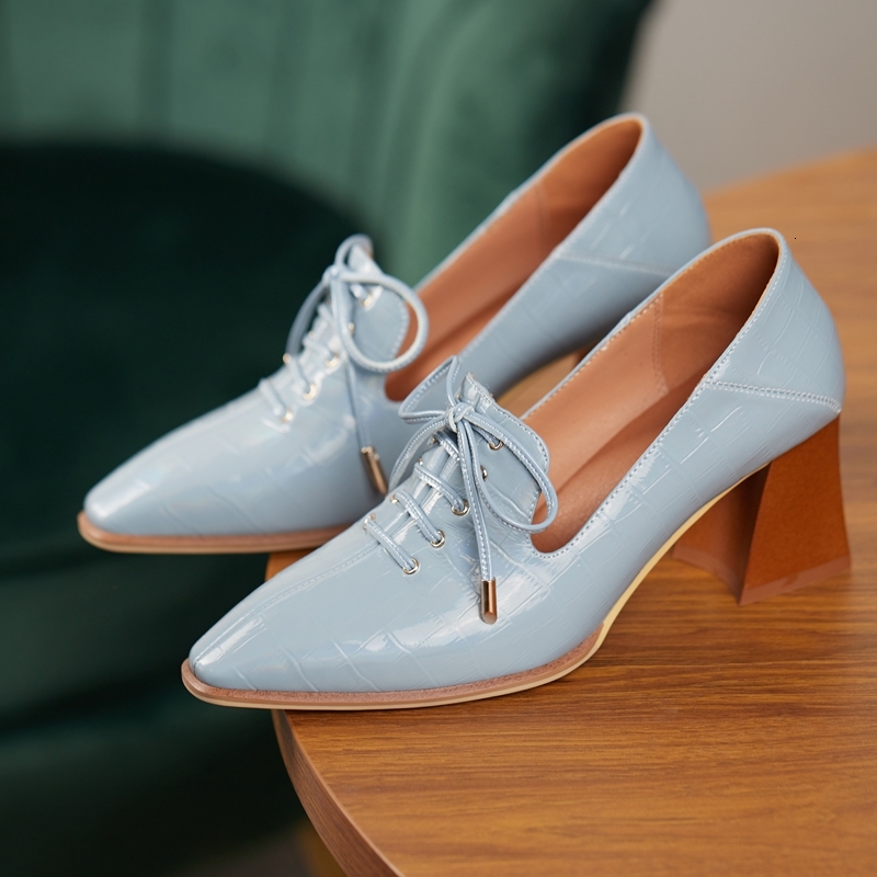 

2021 Female Pumps Size in Relief Heel Head Europe and Americaladies Shoes I5HP, Blue