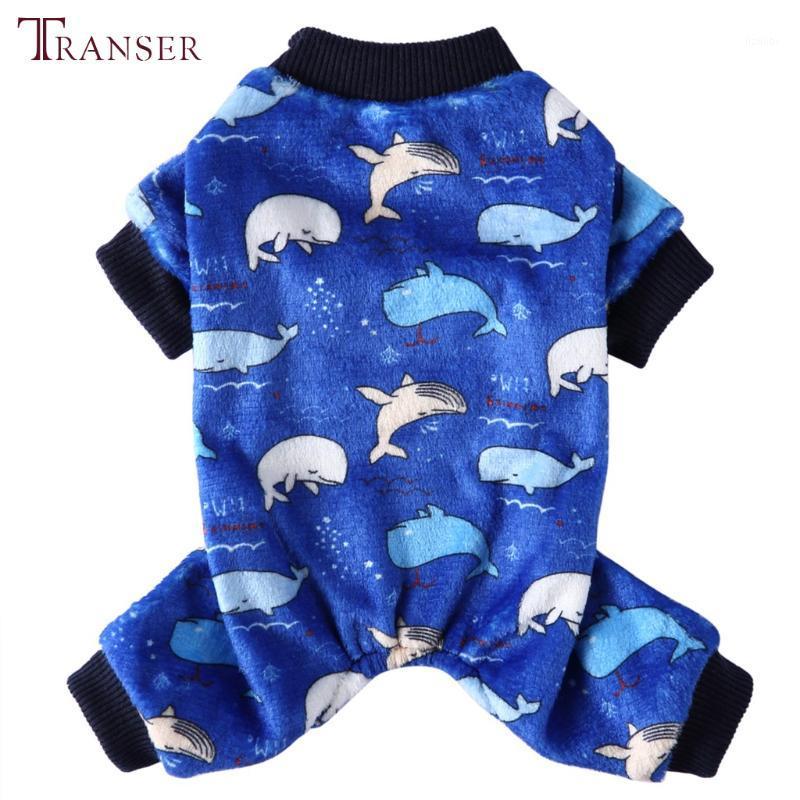

Whale Cartoon Print Blue Dog Clothes Soft Warm Fleece Pet Dog Jumpsuit Tracksuits Puppy Small Apparel 2081