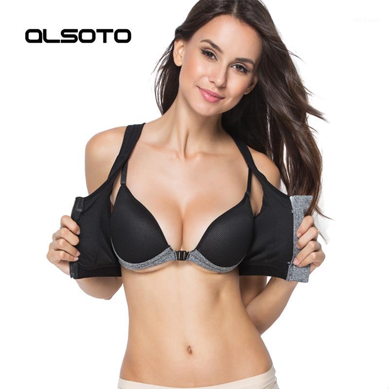 

Women sports bra shockproof No rims Vest running fitness underwear Front zipper Quick drying Breathable Joggers Yoga tops1, Orange