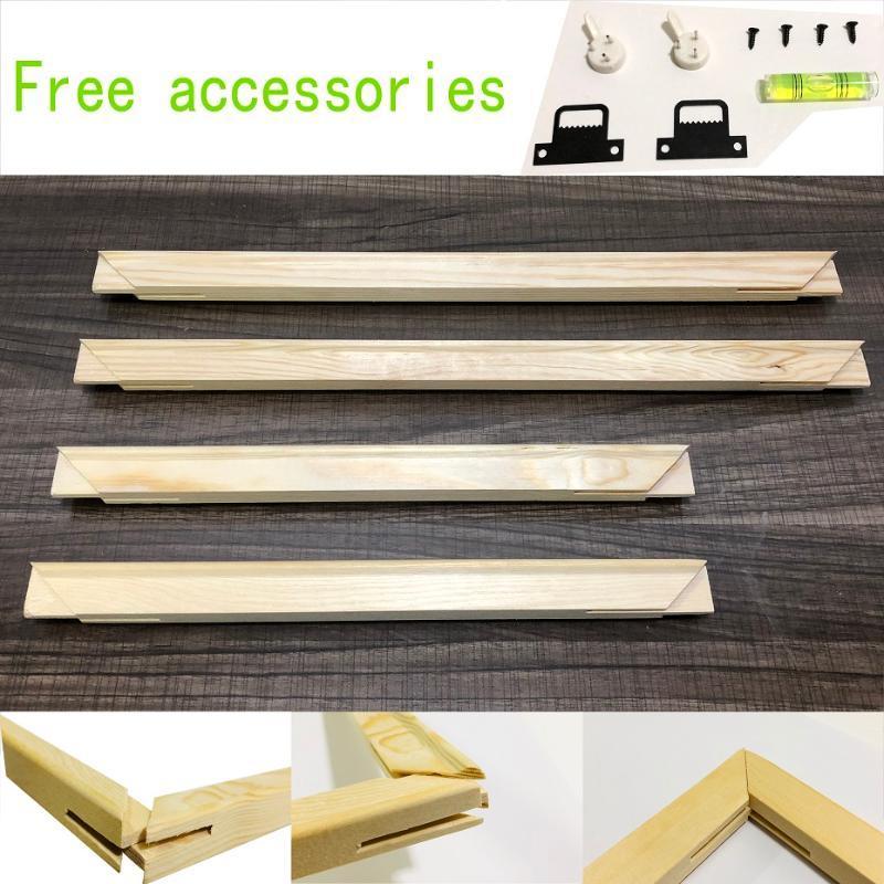 

DIY Large Wall Frame Canvas Oil Paintings Frame Natural Wood Photo Diamond Painting Posters Hanger Home Decor1