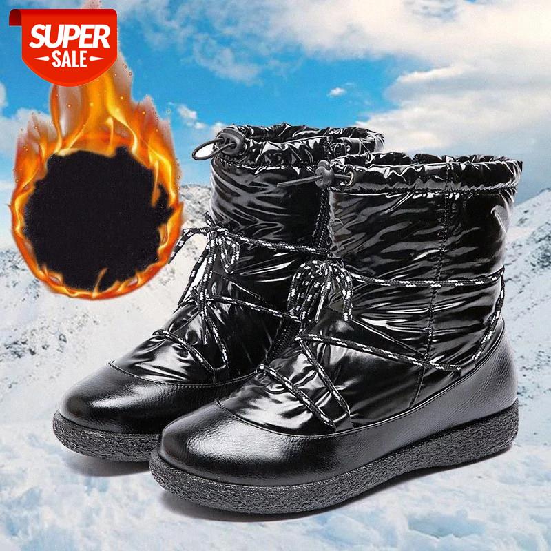

Winter snow boots women shoes 2020 fashion warm plush boots solid non-slip waterproof ankle winter shoes woman botas mujer #Ym8L, Black