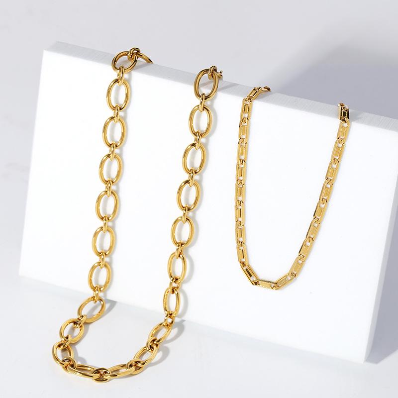 

Unisex chain O style layering design multi function neckalce gold plated