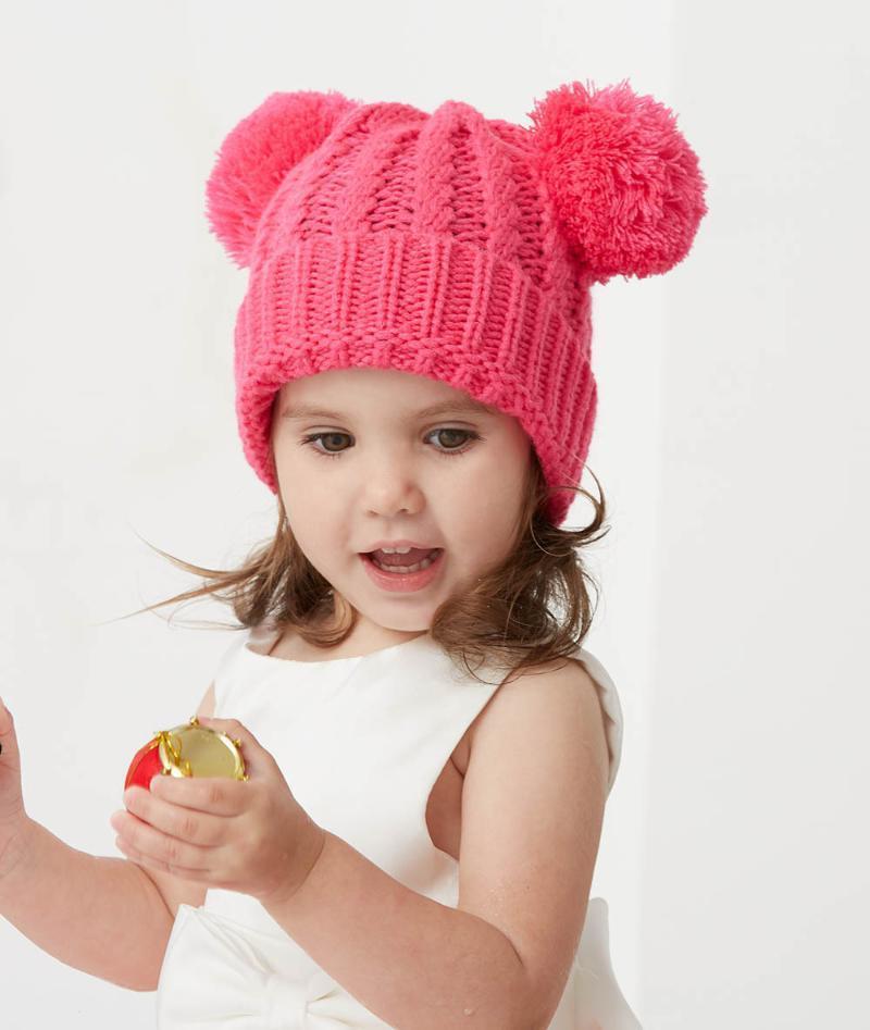 

Children Winter Hat For Girls Knitted Baby Boys Girls Two Poms Hat Beanies Thick Baby Infant Toddler1