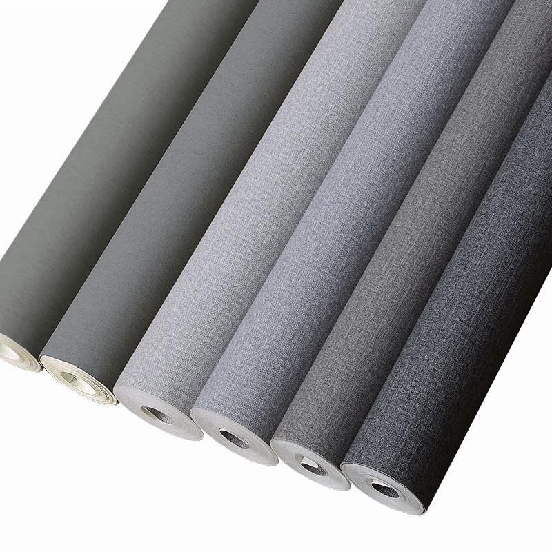 

Nordic Modern Wallpaper Minimalist Bedroom Living Room Wallpaper Pure Coloured Non-woven Cement Grey