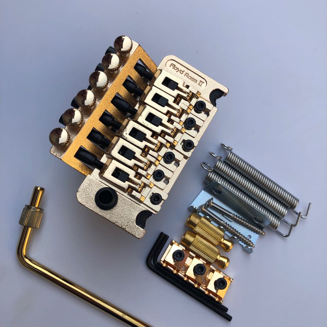 Floyd Rose Double Shake Pull String Plate Bridge Tremolo System Golden Hardware For Electric Guitar-image-527988992