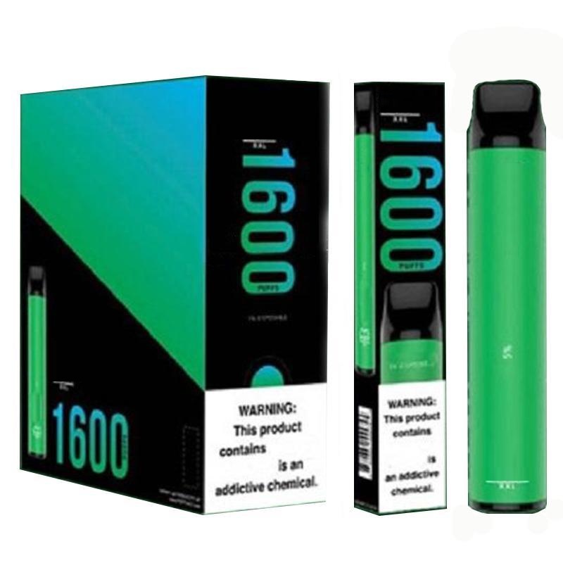

XXL Disposable Vapes 1600 Puffs E Cigarette Device Electronic Cigarettes Vapor Vape Pen 5% Pod Battery 17350 vs Flex