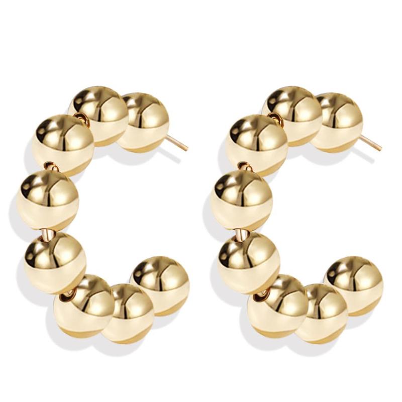 

Hoop & Huggie MS MEOW Temperament Golden Big Earrings For Women Girls Round Type C Geometric Earring 2021 Wedding Party Fashion Jewelry