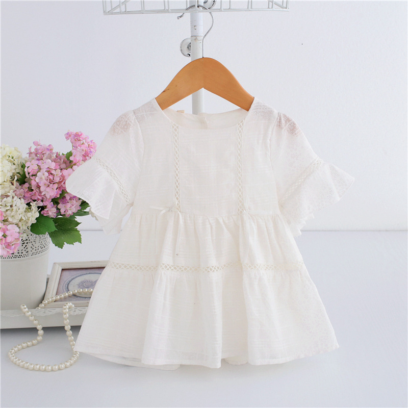 

2021 New Baby Girl Lace Infant Baptism Birthday Party Es Toddler Girls Clothes Purple White 0-2t Spve, Pink