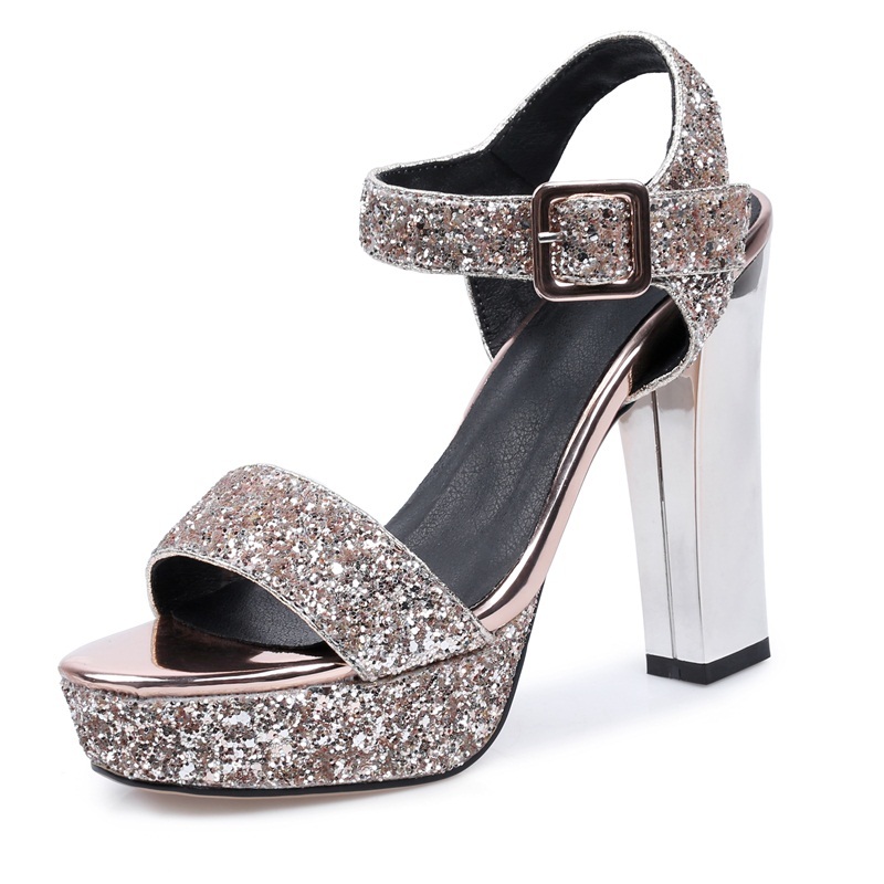 

2021 Hot Sale New Fashion Women's Sandals Sexy High Gold Woman Party Shoes Ipuq