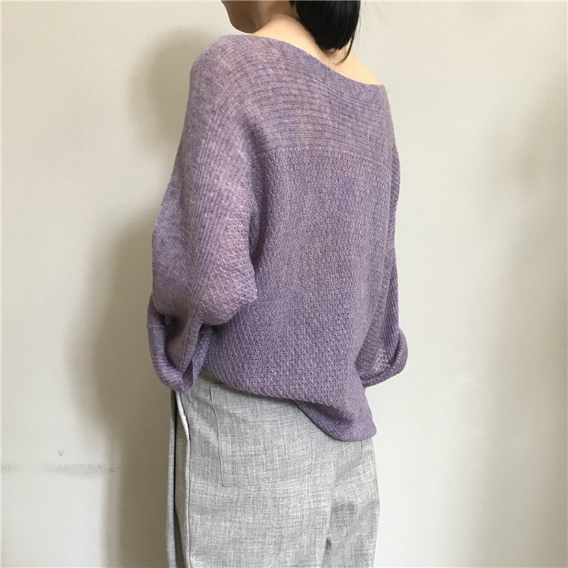

2021 New Super Fairy Round Collar Loose Mesh UHIN, Purple