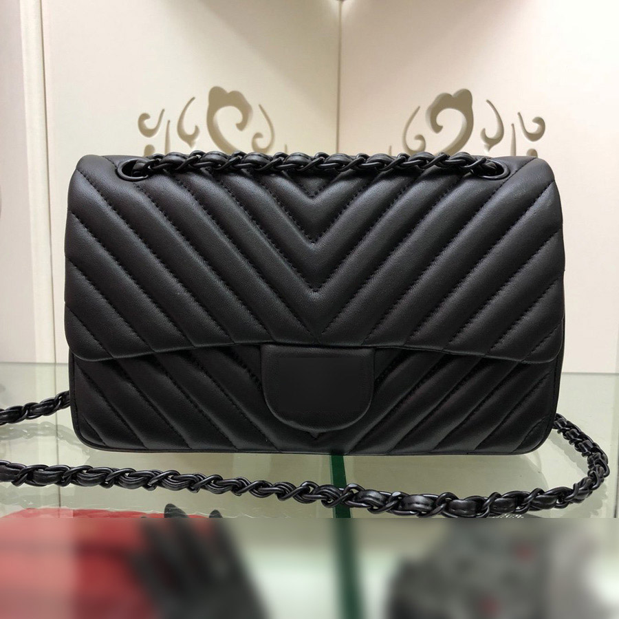 

Designer- Classic Fashion Designer Women Handbags Purse Chain Cross Body Bags Small Shoulder Bag Messenger Black Tote Bag, Black with silver