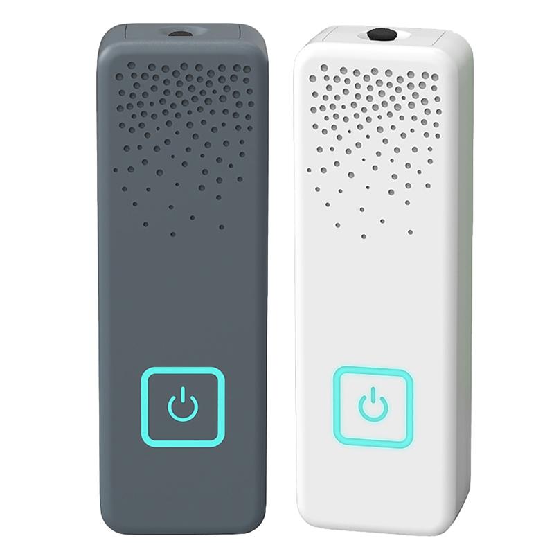 

2 Pcs Fashionable Personal Wearable Lavalier Portable Rechargeable Car Oxygen Bar Negative Ion Air Purifier White+Gray