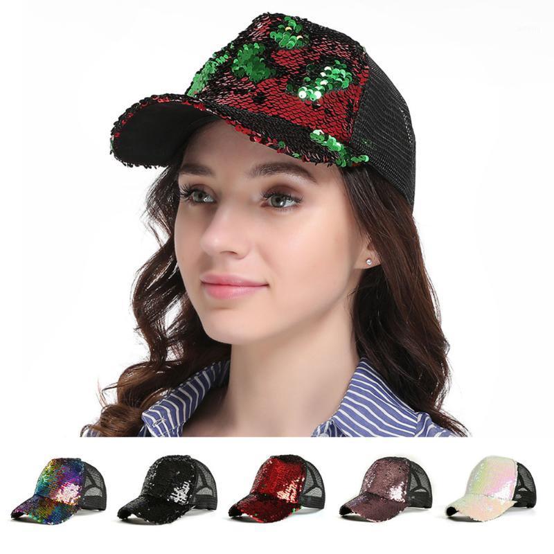 

Men Women Baseball Hat Mermaid Sequins Mesh Breathable Casual Cap for Summer QL Sale1