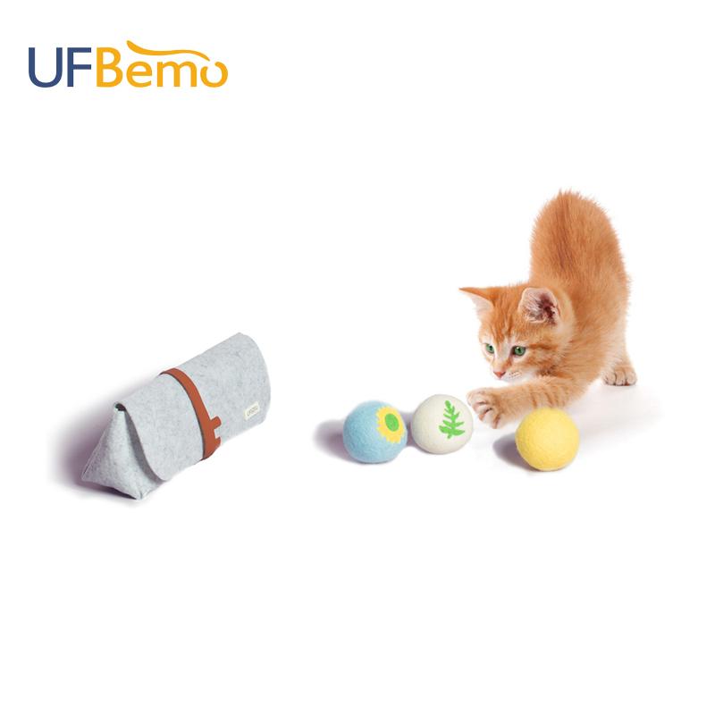 

UFBemo Cat Toy Set Wool Ball Interactive Catnip Toys Soft Cats Handmade Play Kitten Cute Exercise Pet Training Pack Pets Gift