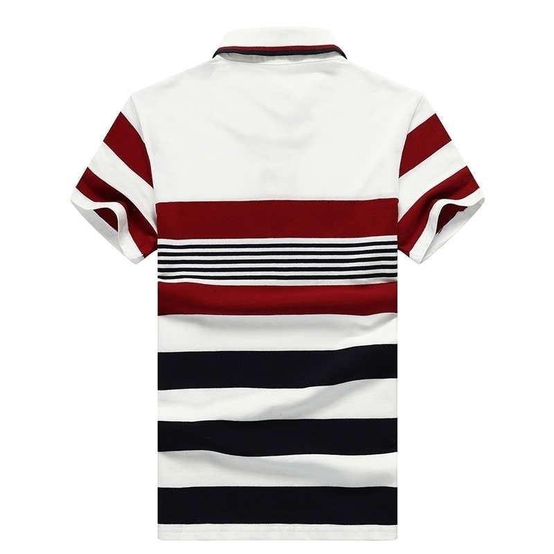 

Summer New 2021 European Shirt Pole Striked Men Tag Top Quality Cloth Short Cotton Style Business 605 Q1FN, Green stripe