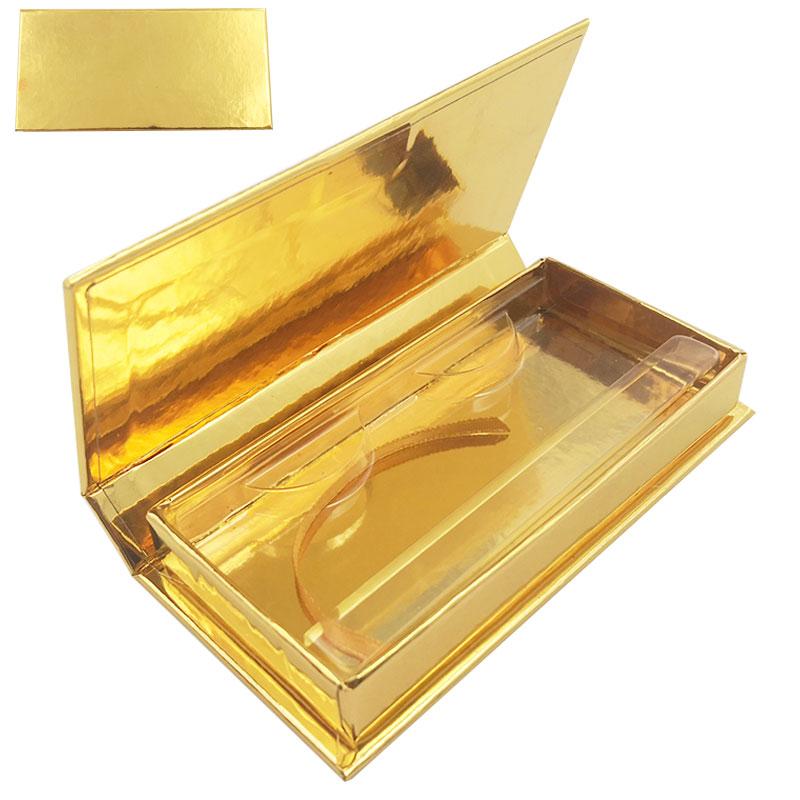 

Wholesale Lash Boxes Packaging Eyelash Box Package Custom Rectangle Gold Eyelash Storage Case Vendors