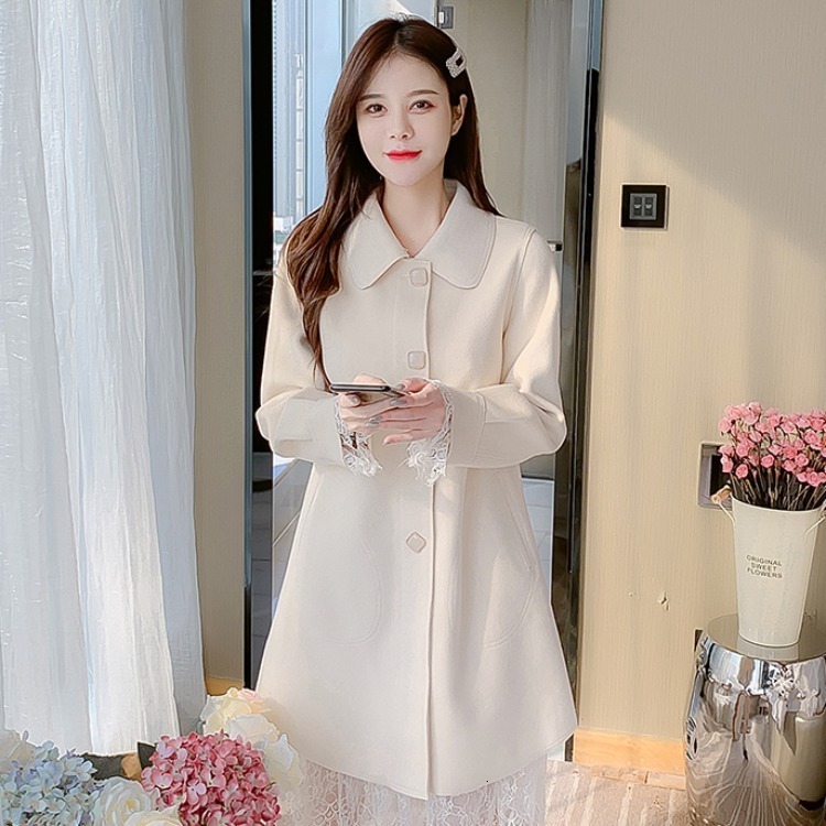 

2021 New Fashionable Women's Coat Meadow Japanese Style Small Man Winter Clothes 7YKX, Creamy-white.