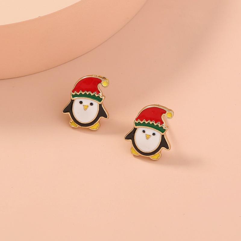 

Stud Cute Kawaii Animals Cartoon Style Earrings Lovely Penguin Jewelry Gifts For Kids Epoxy
