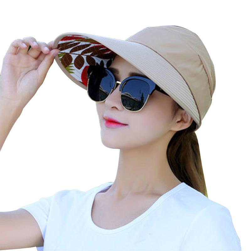 

New Summer Folding Sun Hat For Women Wide Brim UV Protection Sun Hat Beach Packable Visor, Pink