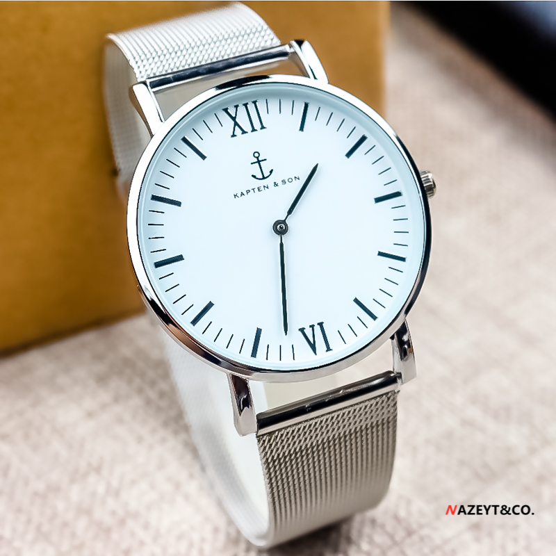 

2020 new women Quartz watch Casual dress men sports watches Fashions mens watches Kapten&son Wrist Watches relojes mujer, Slivery;brown