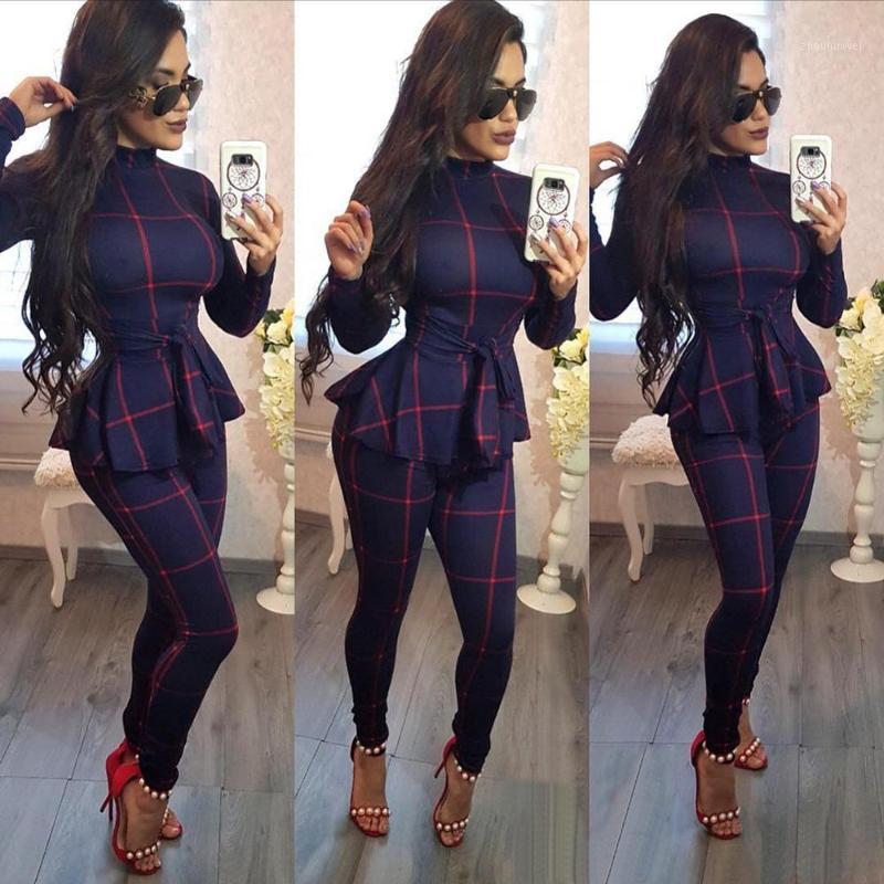 

Women' Jumpsuits & Rompers AHVIT Plaid Sashes Skinny Vintage Turtleneck Full Sleeve Back Zipper Catsuit Ruched Elegant Lady Party Romper MD, Black