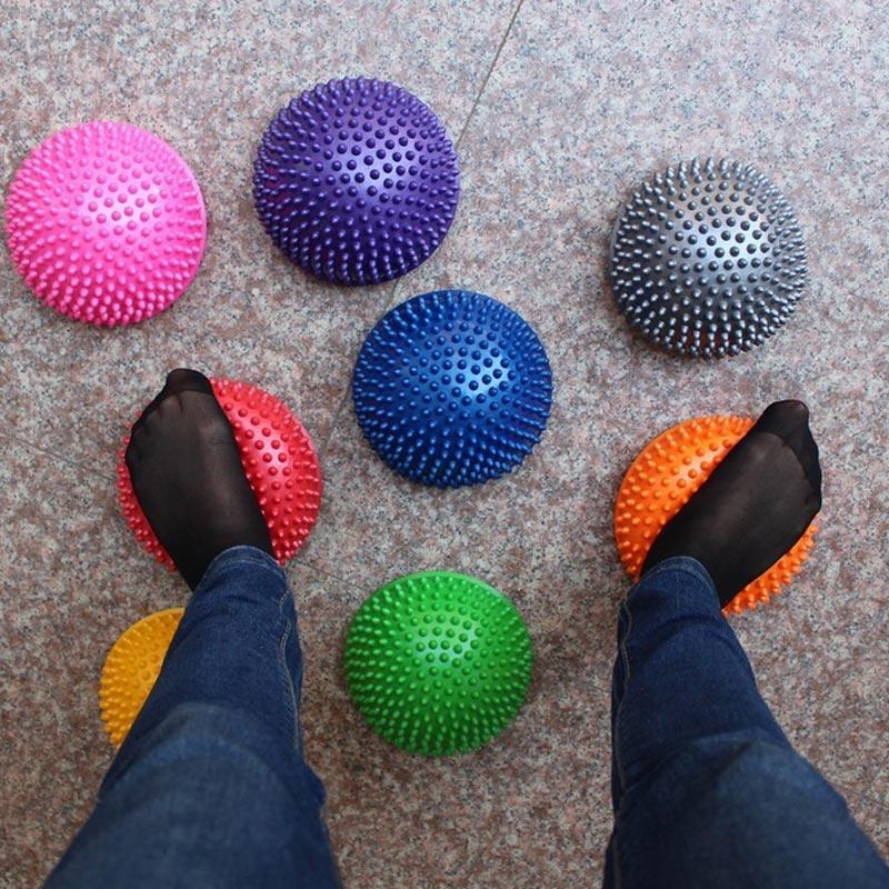 

Newly Inflatable Half Sphere Yoga Balls PVC Massage Fitball Exercises Trainer Balancing Ball For Gym Pilates Sport Fitness BN991