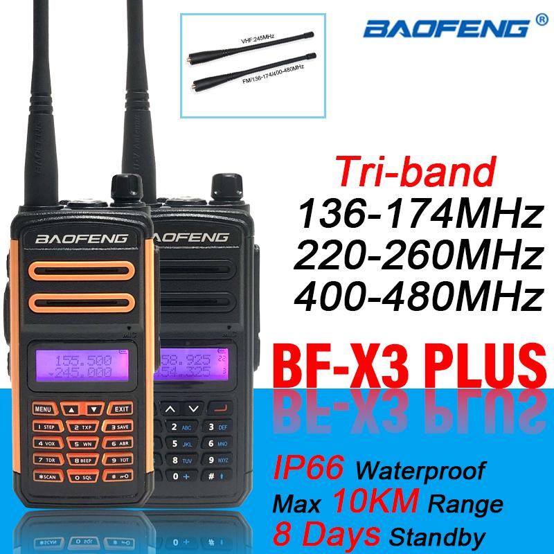 

2020 BF X3 Plus High Power Walkie Talkie Long Range Tri-band Ham CB Radio Portable hf Transceiver BaoFeng UV-5R Update Version