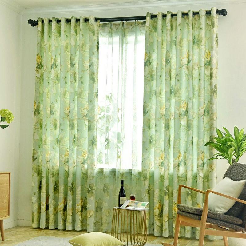 

BIGMUM Latest Style Fresh Pastoral Leaves Blackout Curtains For Living Room Bedroom Kitchen Cortinas Window, Tulle