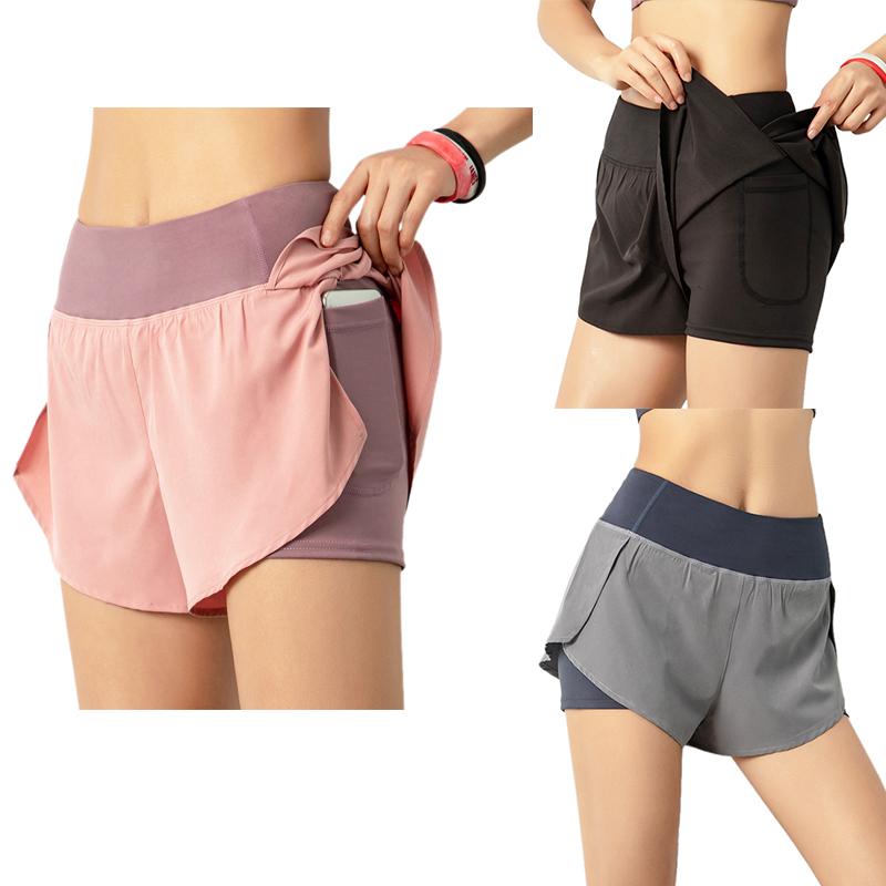 

Ladies Quick-Drying Yoga Gym Yoga Shorts Sports Fitness Workout Running, Black