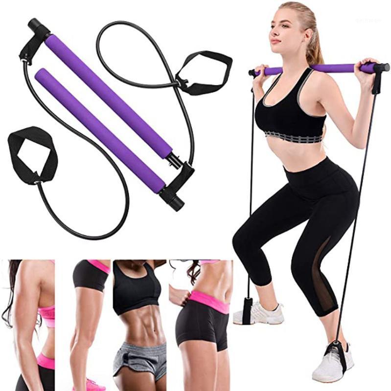 

Pilates Bar Stick with Resistance Band for Portable Gym Home Fitness Body Building Workout Sports Fitness Supplies1