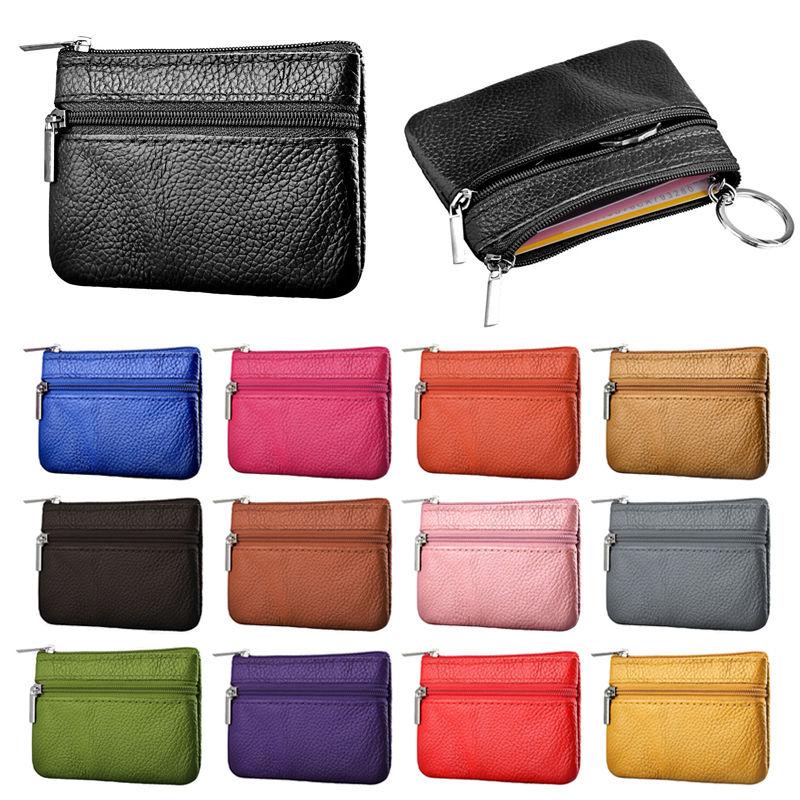 

Soft Men Women Ladies Small Card Coin Key Bag Holder Zipper Purse Leather Wallet Pouch Change Bag