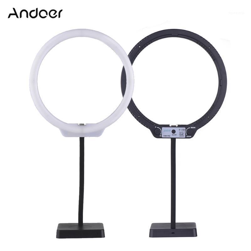 

Andoer H-15B 3200K-5600K 5V 2A Mobile Power Supply Ring Light 144pcs LED Anchor Ring Video Lamp for Camera Phone Video Shooting1