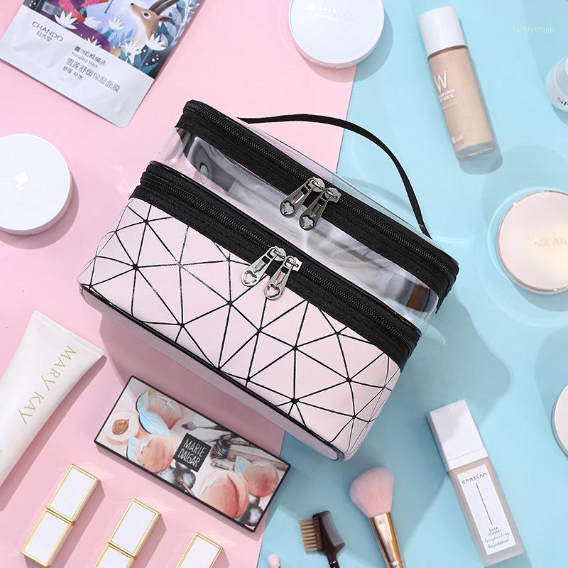 

Multifunction Double Transparent Cosmetic Bag Women Make Up Case Big Capacity Travel Makeup Organizer Toiletry Beauty Storage1