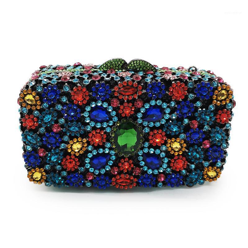 

Designer Blue/Green/Yellow Rhinestone Handbags Luxury Chain Female Evening Clutches Bags Party Prom Mini Shoulder Purse1, Gold
