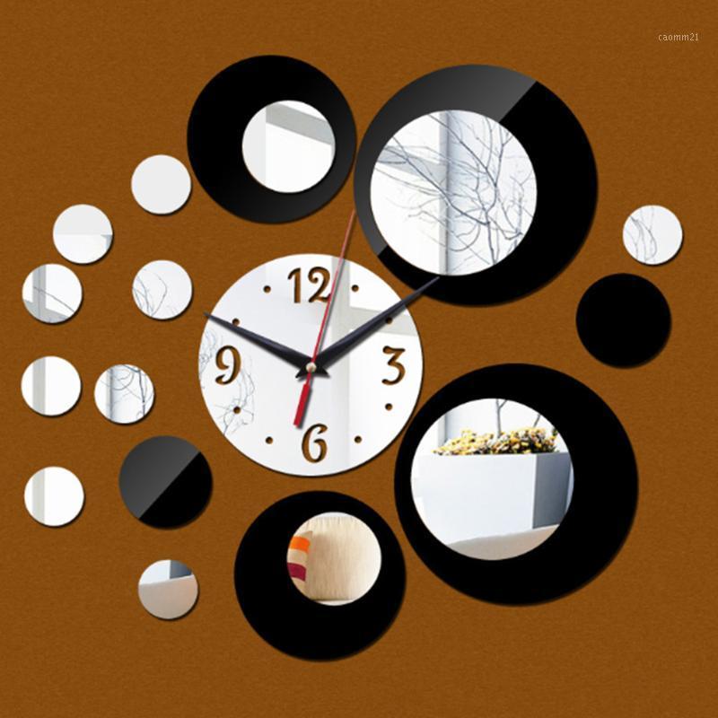

Wall Clock Circle Around 3D Wall Watch Sticker DIY Art Home Decoration Living Room Quartz Brief Design1