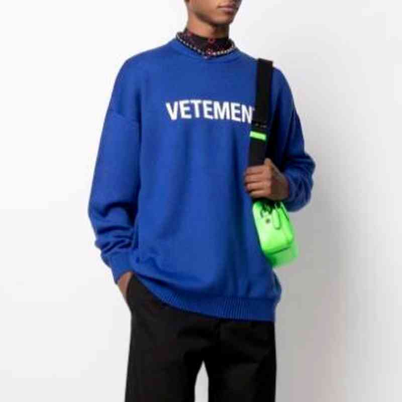 

22SS Basic Payment 100% Cotton EU Size Vetements Sweatshirt Men Women Casual Spirng Autumn Parkas Hentai Lil Peep, Blue